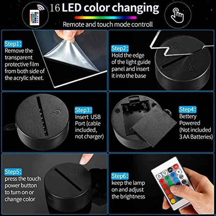 Lampa led 3D, Jucarii, lumina de veghe, veioza, Stitch & Angel, cadou