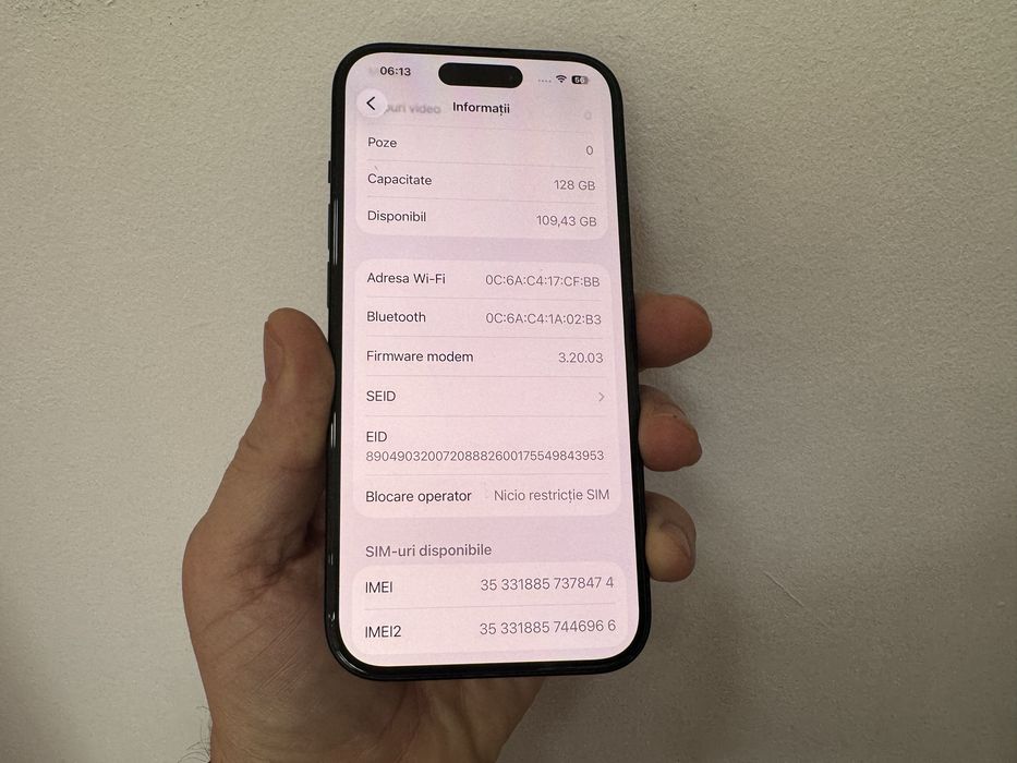 Iphone 15, 128 gb, Black