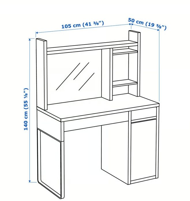 Birou alb  Ikea 2 corpuri
