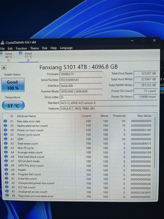 4TB Sata III SSD 2.5'' 3D NAND SLC Cache