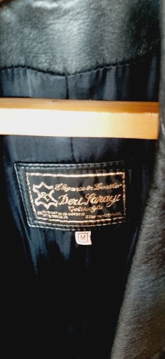 Кожаный натуральный женский плащ