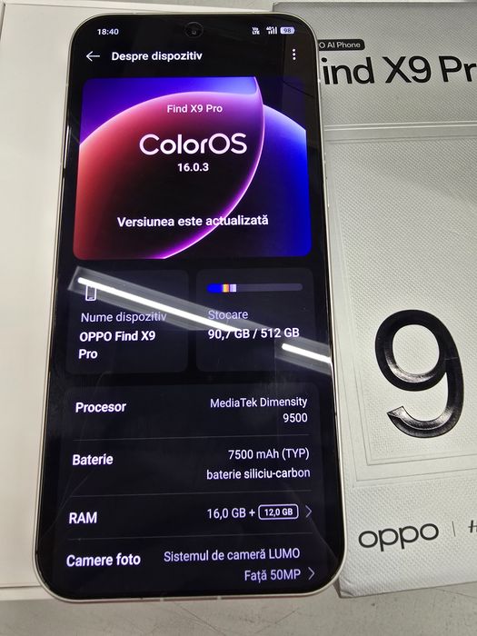 Vand/schimb Oppo find  X9 PRO 512GB