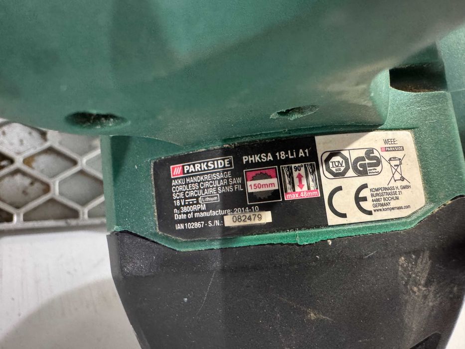 Ръчен циркуляр - Parkside 18 V Li ion