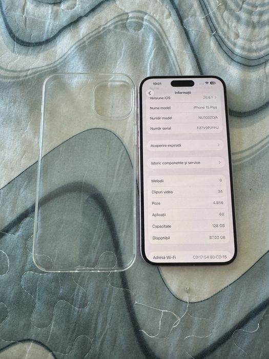 Iphone 15 plus pink/ca nou/94% baterie