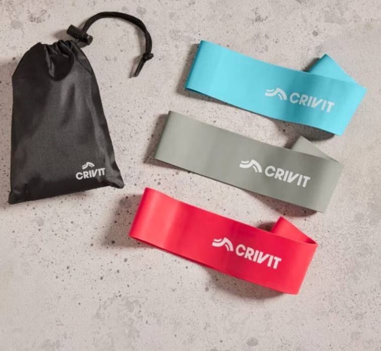 Set 3Benzi Elastice Crivit,3Niveluri De Dificultate,Pentru Antrenament