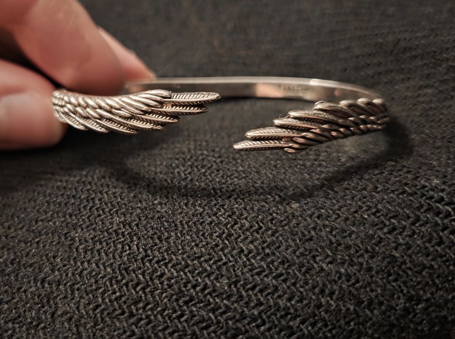 Bratara fixa, ajustabila, model aripi de inger din argint 925