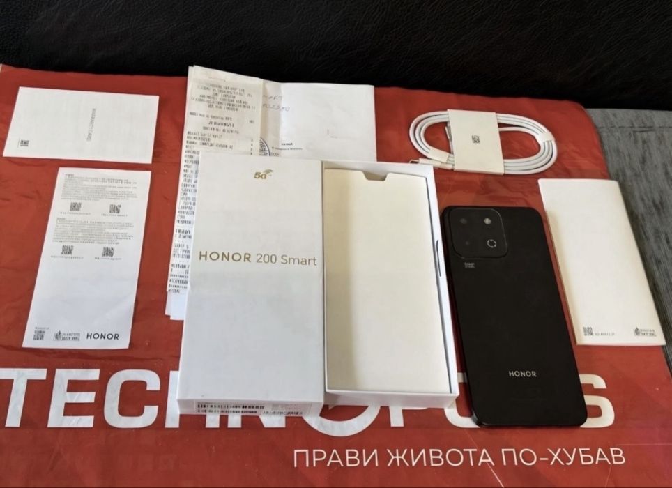 КАТО НОВ 256GB Honor 200 Smart 5G Гаранция Технополис 2026г. Black