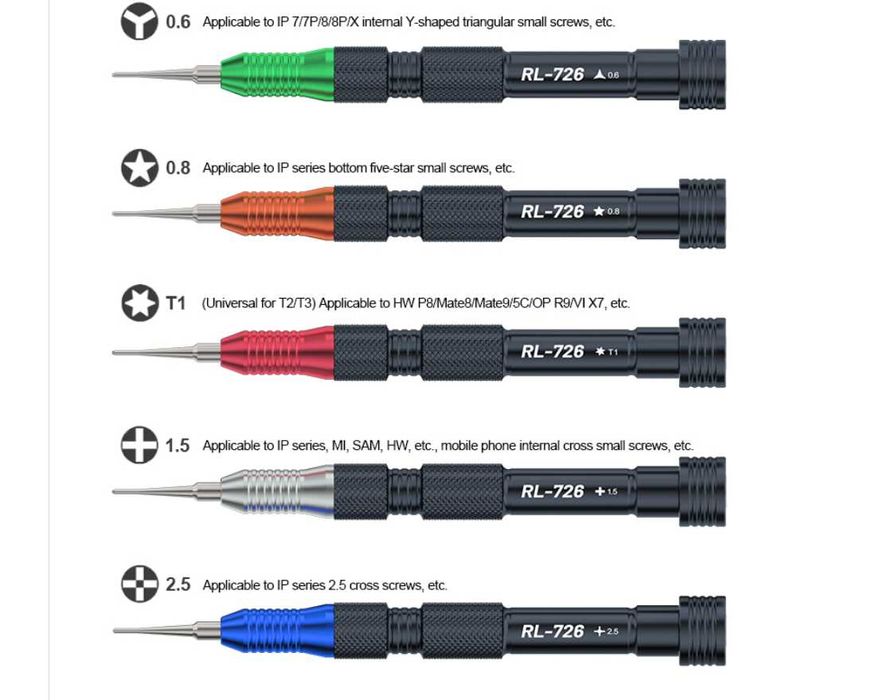Set 5 surubelnite 3D profesioniste marca Relife reparatii telefon gsm
