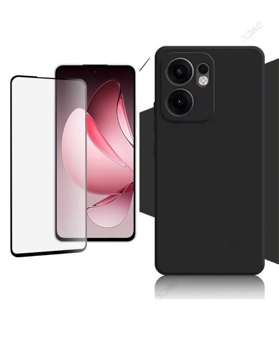 Husa Stylish Colorata si Folie Sticla Xiaomi Redmi Note 14 14C 14T PRO