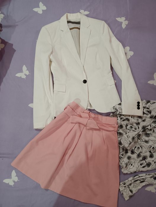 Sacou, fustă și cămașa superbe mărimea xs
