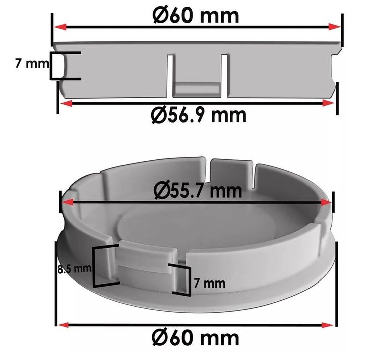 комплект капачки за алуминиеви джанти 60 мм/56 мм, хром, 4 броя ...