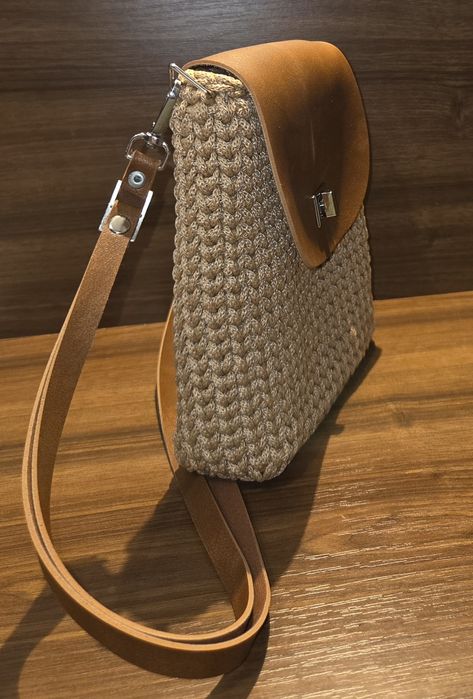 Geanta handmade maro/bej