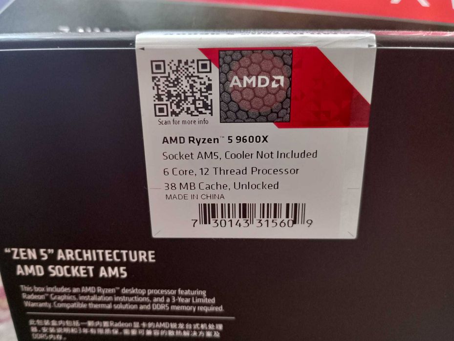 AM5 Ryzen 5 9600X box, sigilat