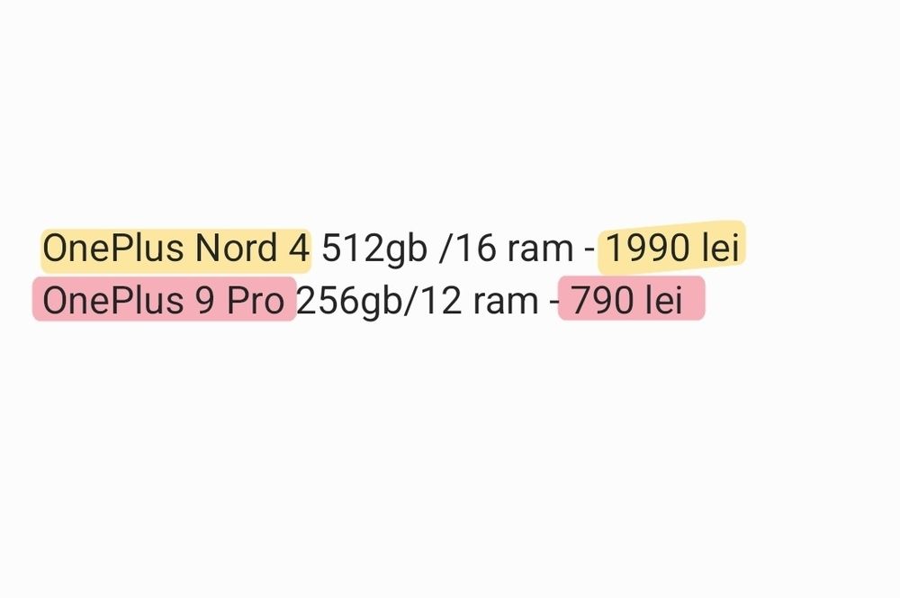 OnePlus Nord 4 512gb 16 ram / 9 pro 256gb 12ram l