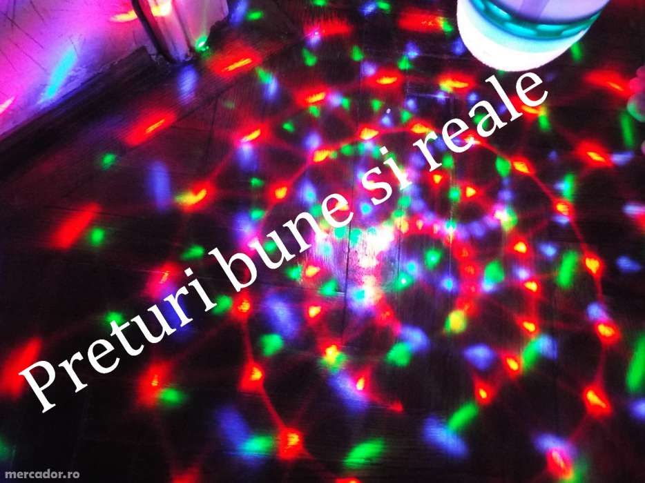 Bec rotativ tip proiector multicolor cu LED