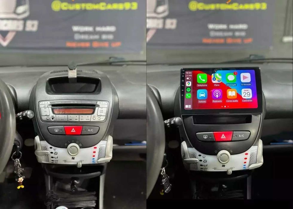 Navigatie Android Toyota Aygo Peugeot 107 Citroen C1 Carplay 1-8GB