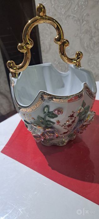 Чехословакия для фруктов  редкий большие фарфор ваза корзинки