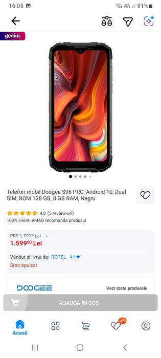 Doogee  s96 pro NOU  android 10,dual sim,128 rop, 8GB RAM