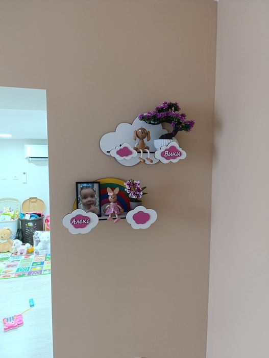 Етажерка облак детска стая облаче рафтче индивидуална изработка