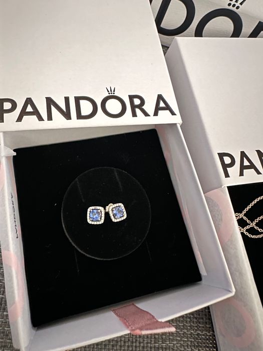 Pandora сребърно колие и обеци