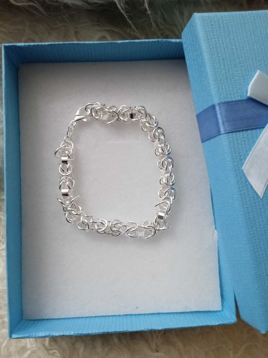 Нов,масивен сребърен мъжки ланец. Сребърна гривна за мъж. В кутия.