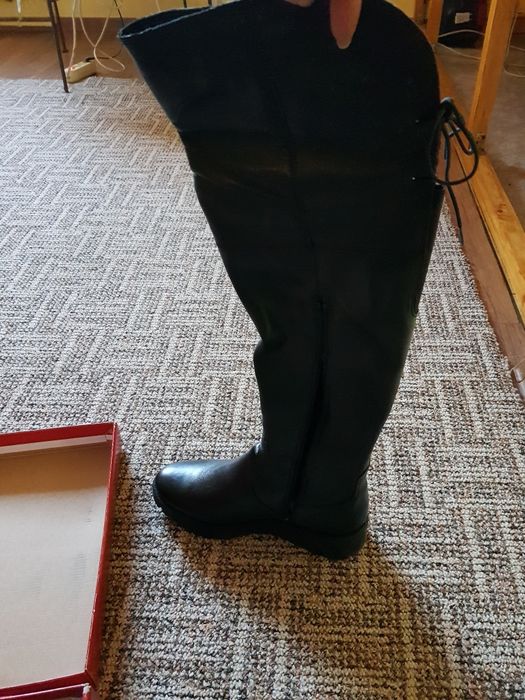 Cizme peste genunchi din piele naturala noi , cu talpa ortopedica