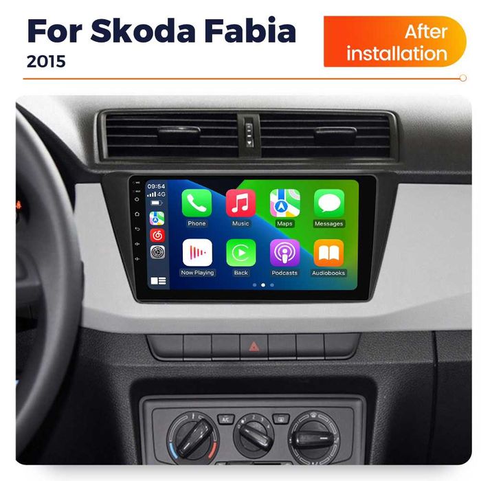 Navigatie Android 14 SKODA FABIA 3 2015+ 1/8 Gb Waze CarPlay + CAMERA
