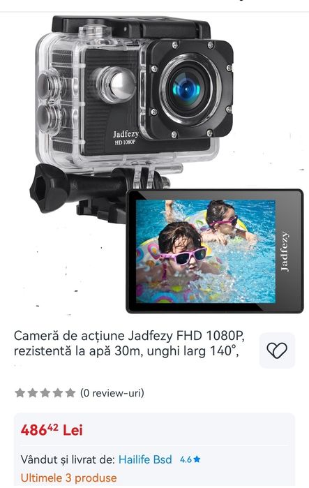 Cameră de acțiune Jadfezy FHD 1080P
