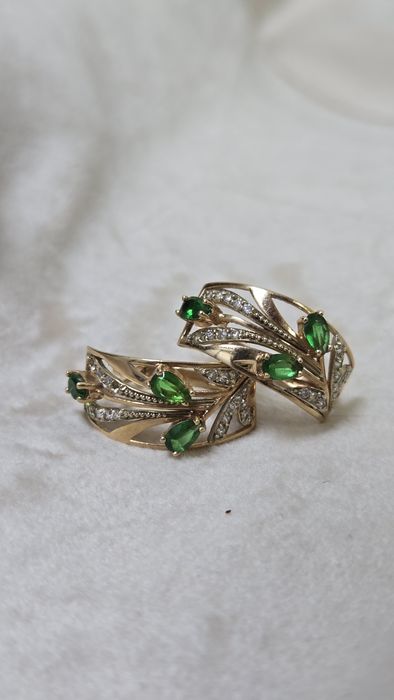 Серьги золотые ЖанТаС ломбард Астана