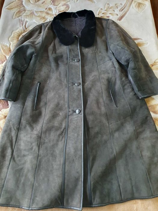 Зимнее кожаное пальто (дубленка), б/у, разм. 50-52, Германия.