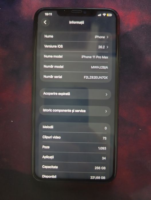 Vând iPhone 11 Pro Max sau schimb cu model mai nou