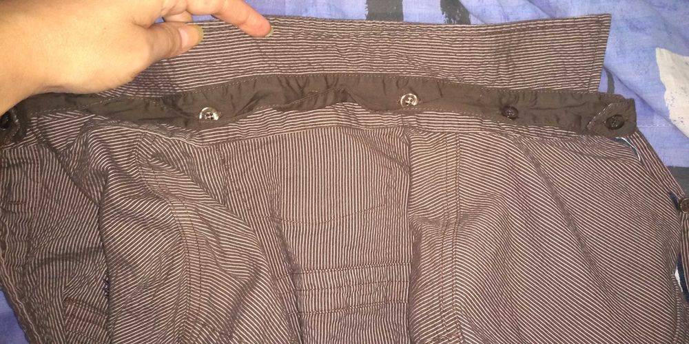 Oferta! Camasa BBT Oasis Denim UK, maron cu maneca lunga , buzunare