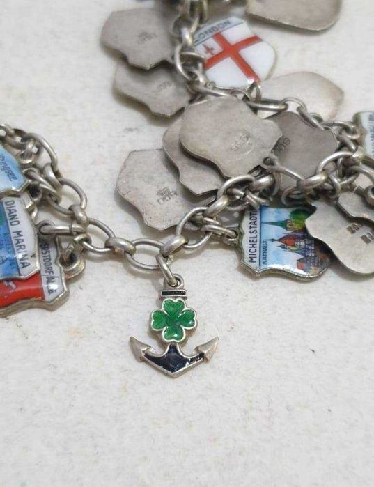 Superba bratara argint cu pandative orase germane