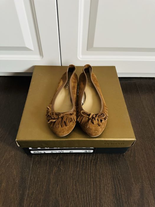 Pantofi / balerini din piele naturala ,moale , maro nr 36 de dama