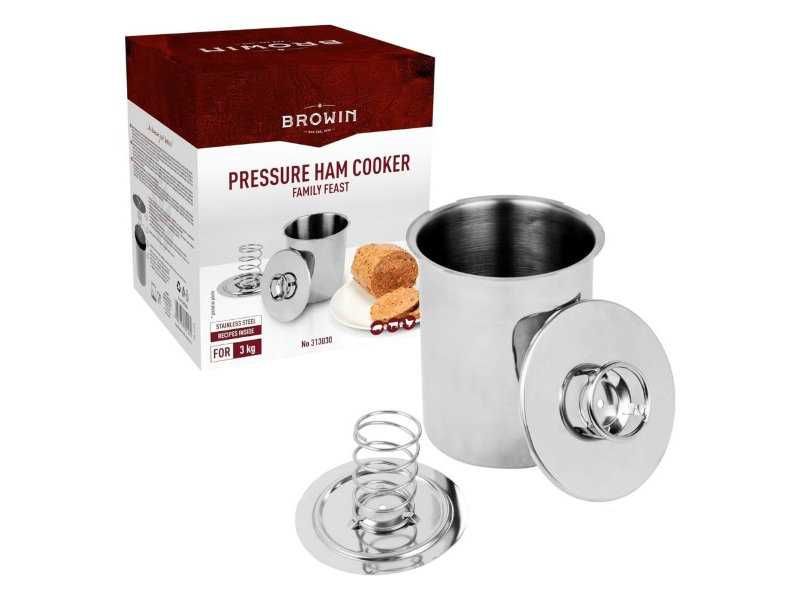 Уред за Приготвяне на Шунка от Неръждаема Стомана Browin 313030, 3 кг