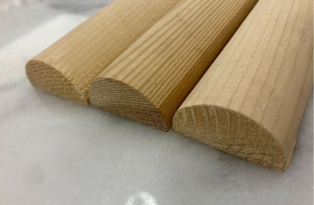 Дървен профил / дървени пръчки с овален профил