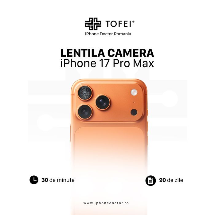 Lentila camera principala iPhone 17 Pro Max