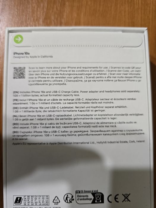 Iphone 16e 128gb нов неразпечатан с 2 г гаранция бял и черен