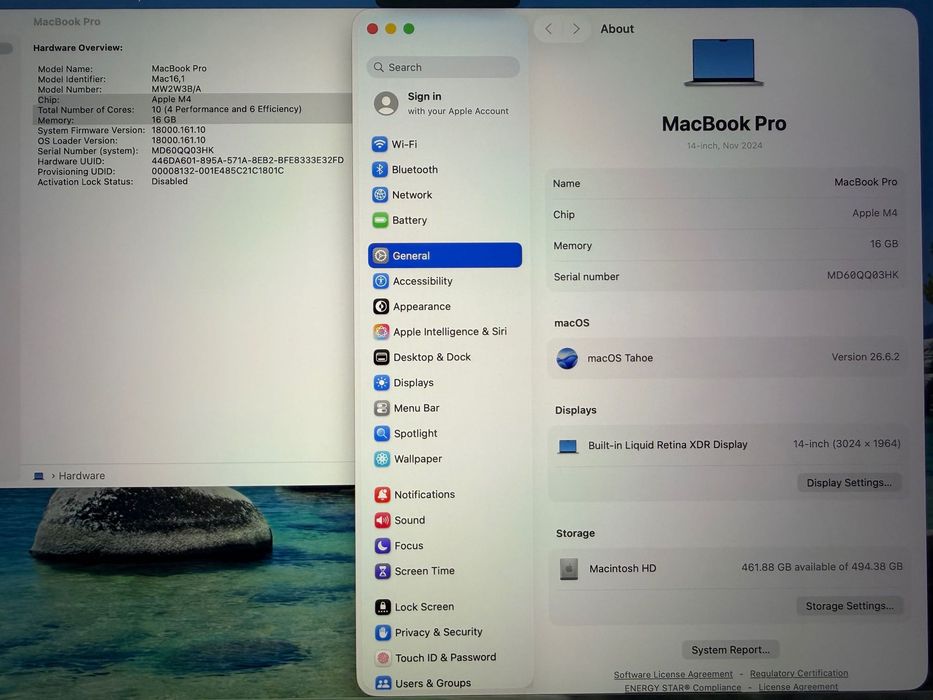 MacBook Pro 14" M4 10-CPU, 10-GPU, 16GB RAM, 512GB SSD