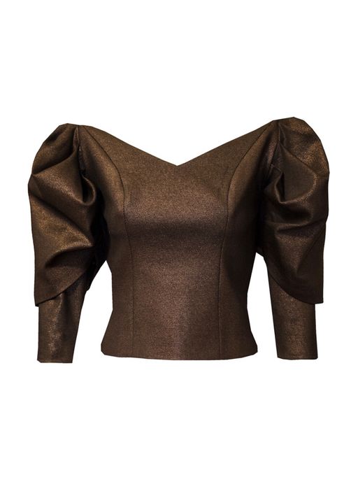 Top maro cu fir auriu Alina Cernatescu L nou