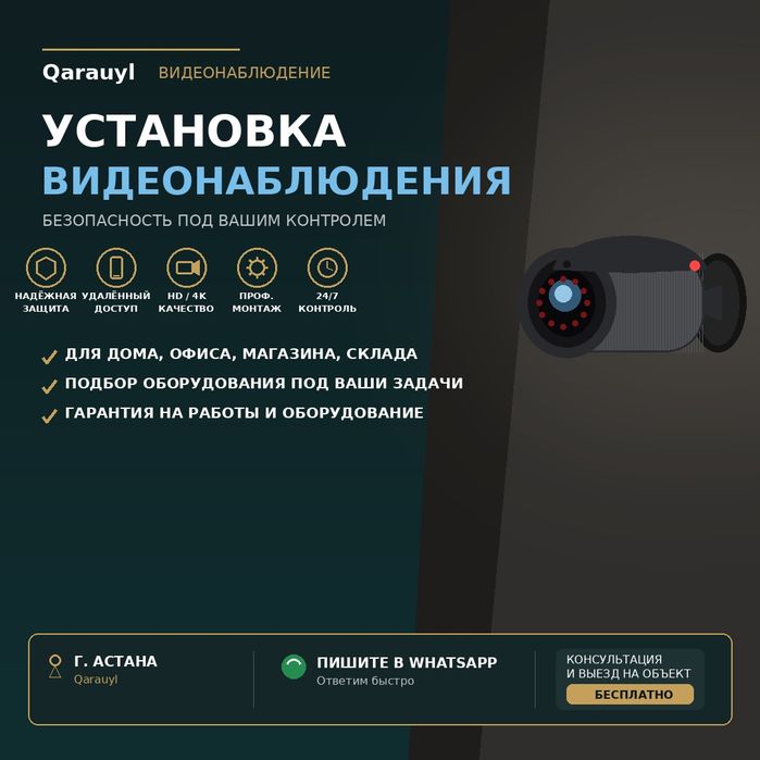 Установка камер видеонаблюдение | обслуживание | монтаж видеокамер