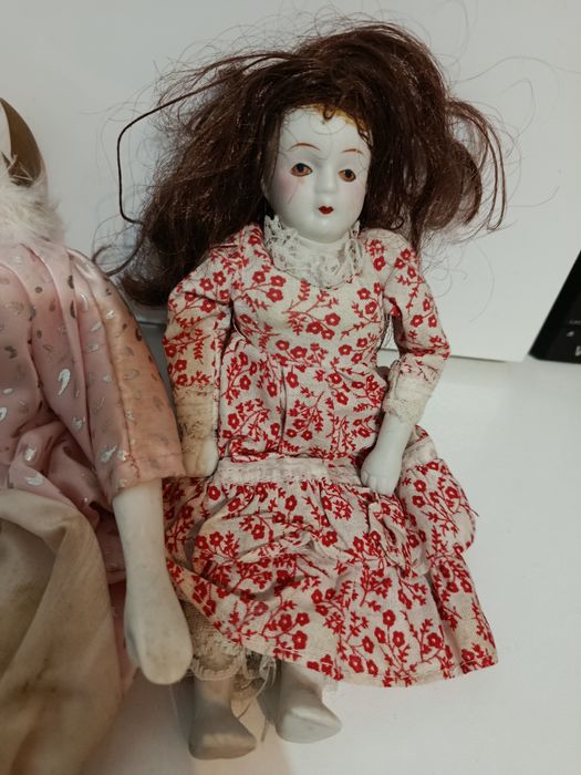 Set 2 păpuși vechi de colecție din porțelan pentru reconditionat