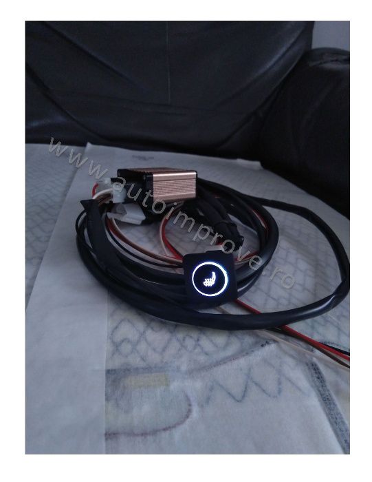 Incalzire scaune auto PUSH RGB patrat