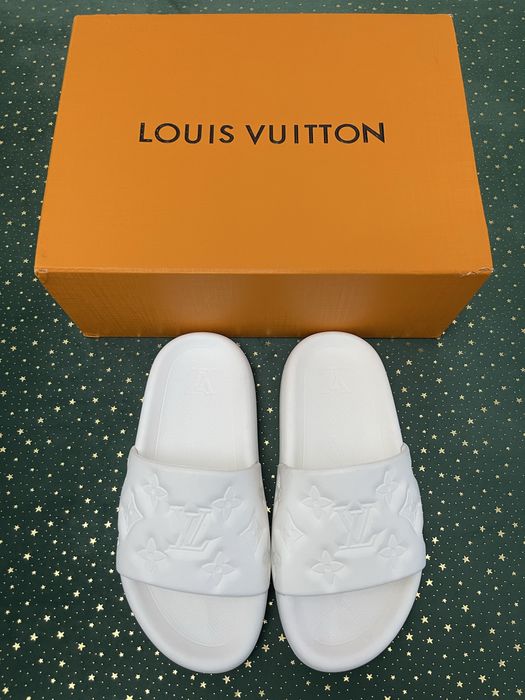 Papuci Louis Vuitton Waterfront Mule White