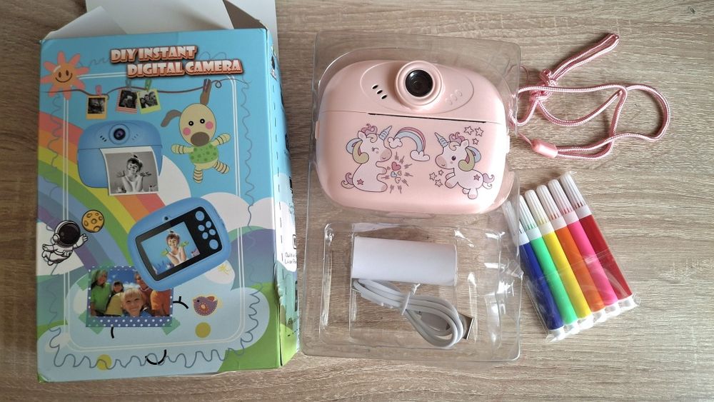 Aparat/ Cameră Foto pentru Copii  Unicorn cu Imprimare Termică Roz