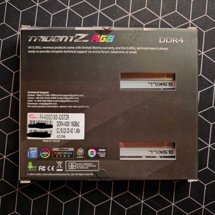 Memorie RAM G.SKILL Trident Z RGB 32GB (2x16GB) DDR4 4000mts CL18