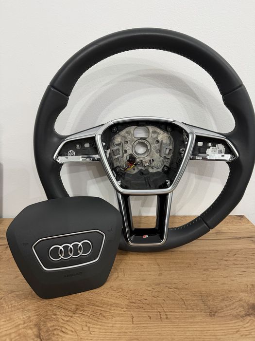 Volan OEM audi A6 C8 cu incalzire si gauri de padele
