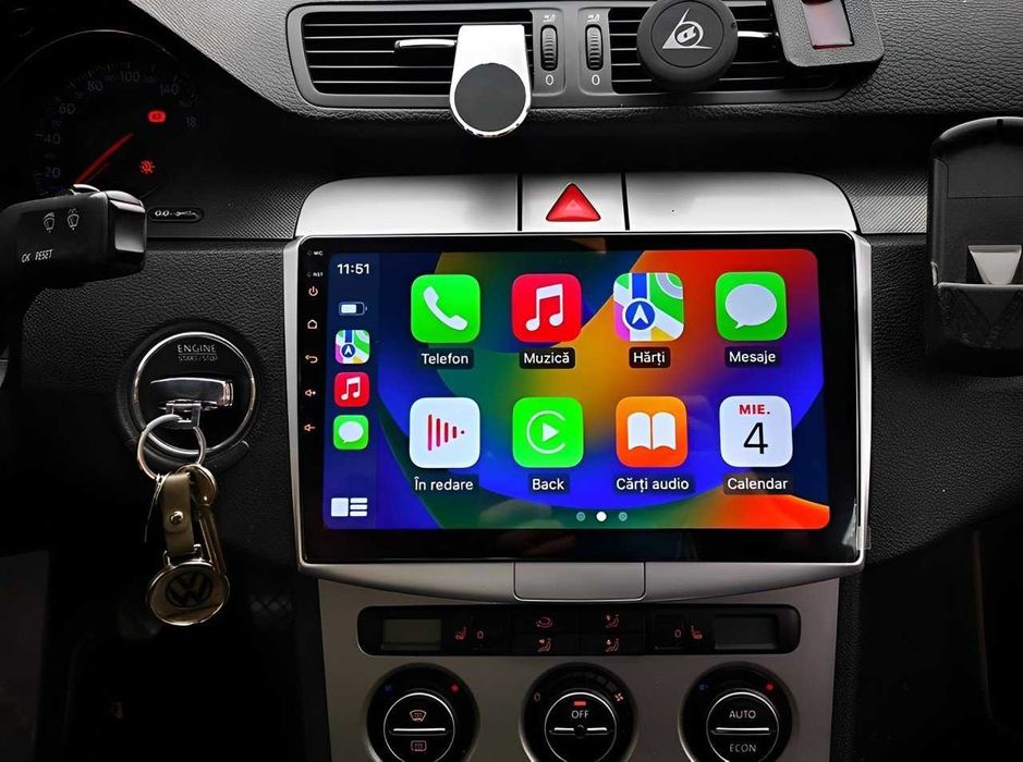 Navigatie Android 8GB RAM+128, QLED, Carplay & 4G, VW Passat B6 B7 CC