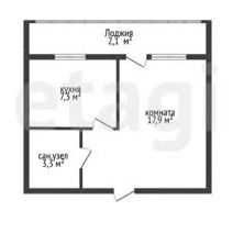 1-ком в центре города, 2 этаж