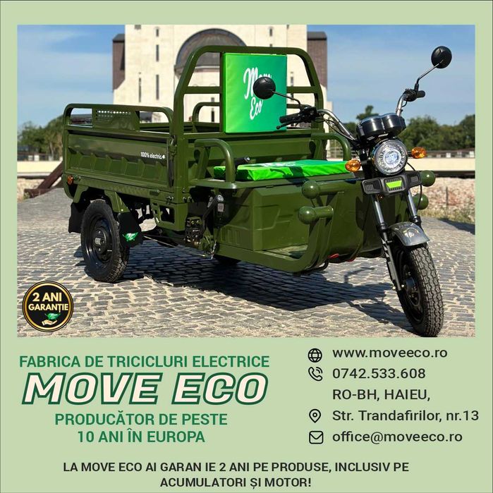 Triciclu Cargo 500 EEC MoveEco - Omologat - Fabricat in ROMANIA